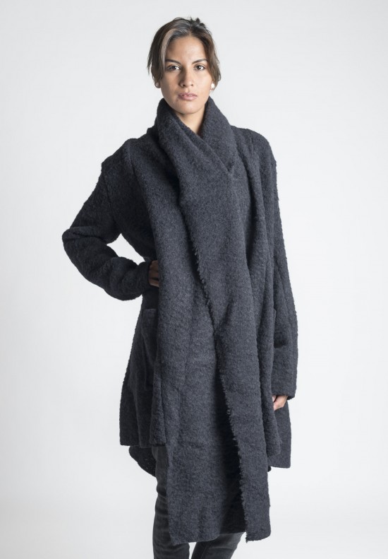 Rundholz Raw Alpaca/Wool Coat in Schwarz | Santa Fe Dry Goods ...