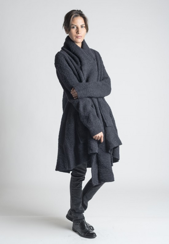 Rundholz Raw Alpaca/Wool Coat in Schwarz | Santa Fe Dry Goods ...