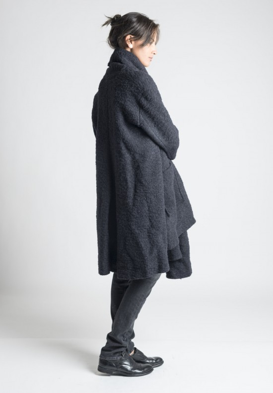 Rundholz Raw Alpaca/Wool Coat in Schwarz | Santa Fe Dry Goods ...