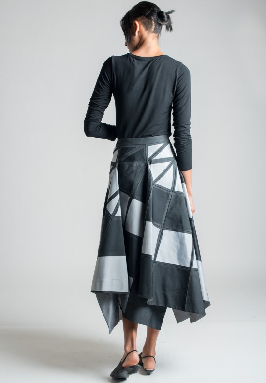 Issey Miyake Geometric Skirt in Black and Grey | Santa Fe Dry Goods ...