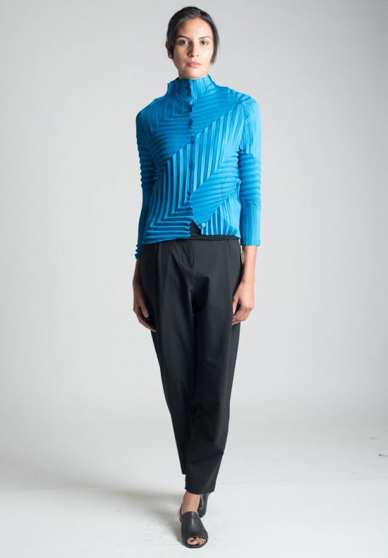 Issey Miyake Cauliflower Zig Zag Button Down in Teal | Santa Fe Dry ...