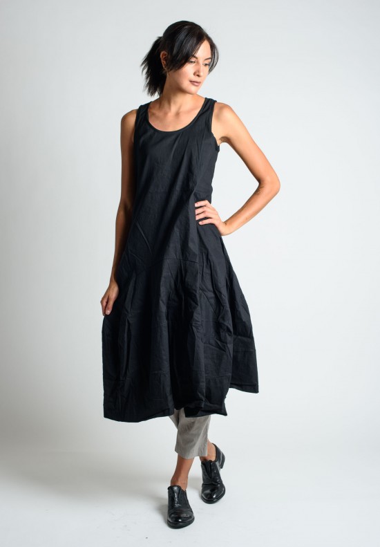 Rundholz Black Label Stretch Linen Sleeveless Dress in Black	