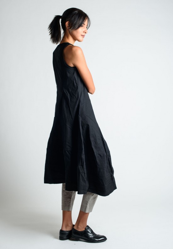 Rundholz Black Label Stretch Linen Sleeveless Dress in Black | Santa Fe ...