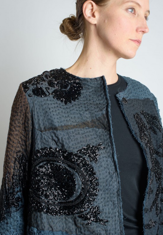 By Walid Beaded Gigi Coat in Almost Black | Santa Fe Dry Goods ...