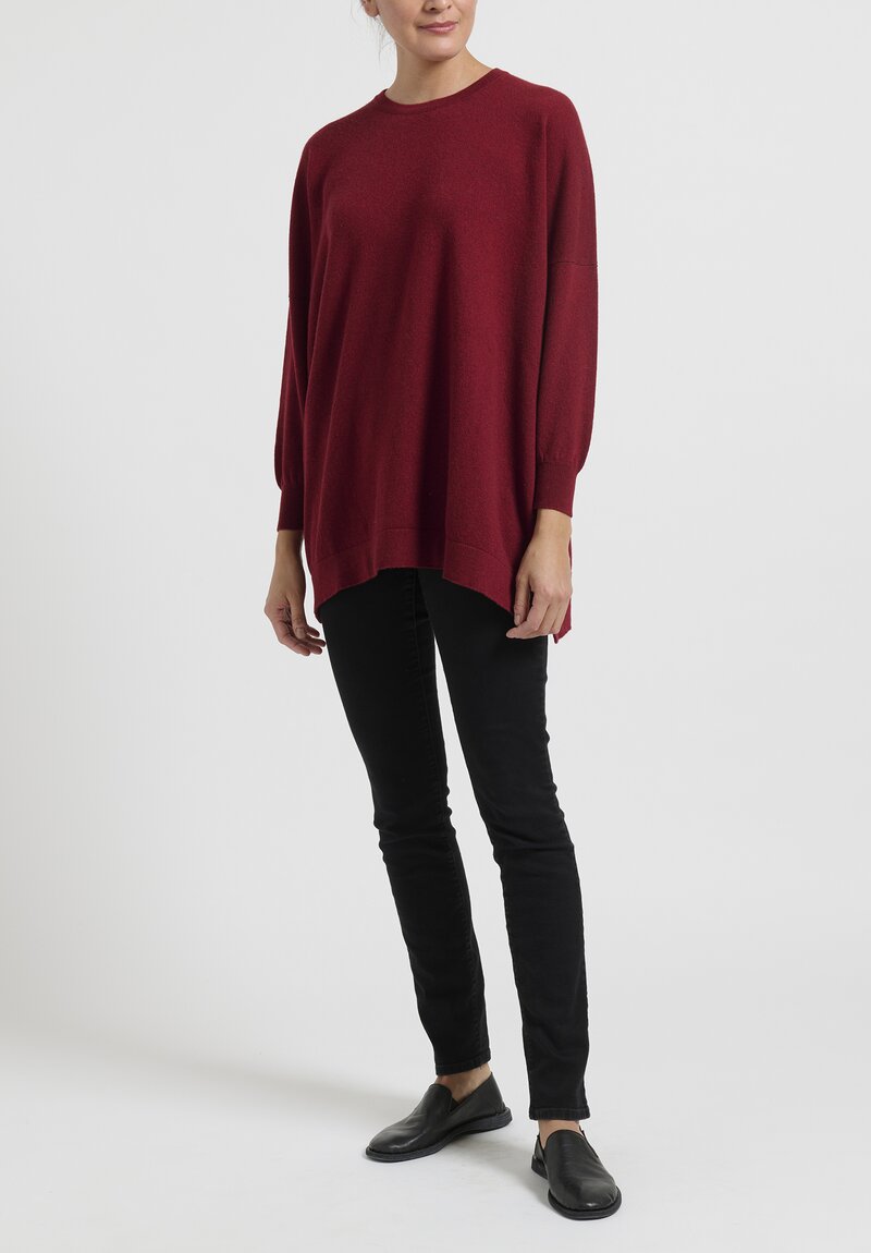 Hania Marley Cashmere Crewneck Sweater in Russet Red