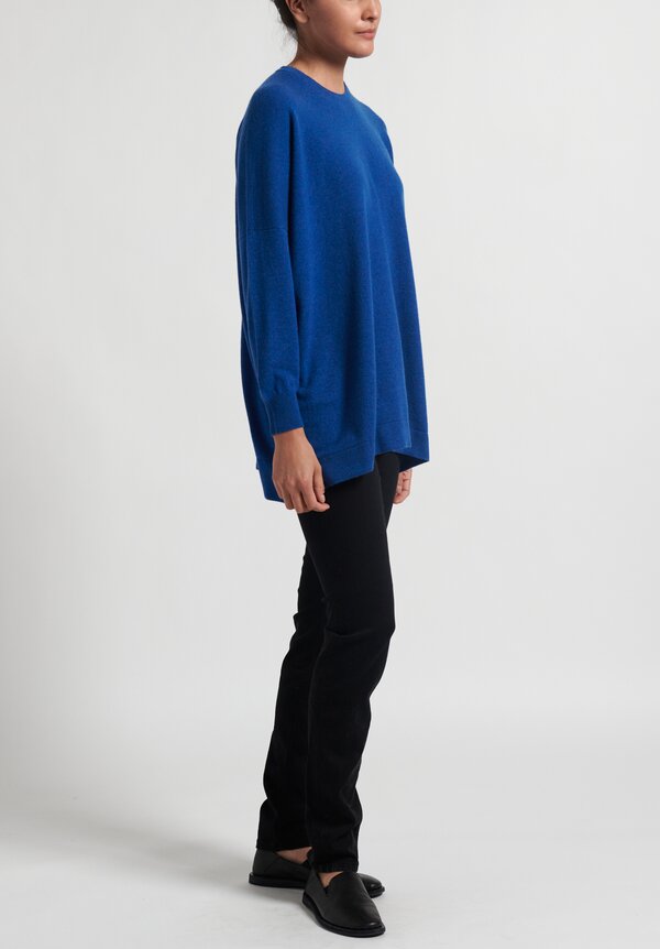 Hania New York Cashmere Marley Crewneck Sweater in Olympian Blue	