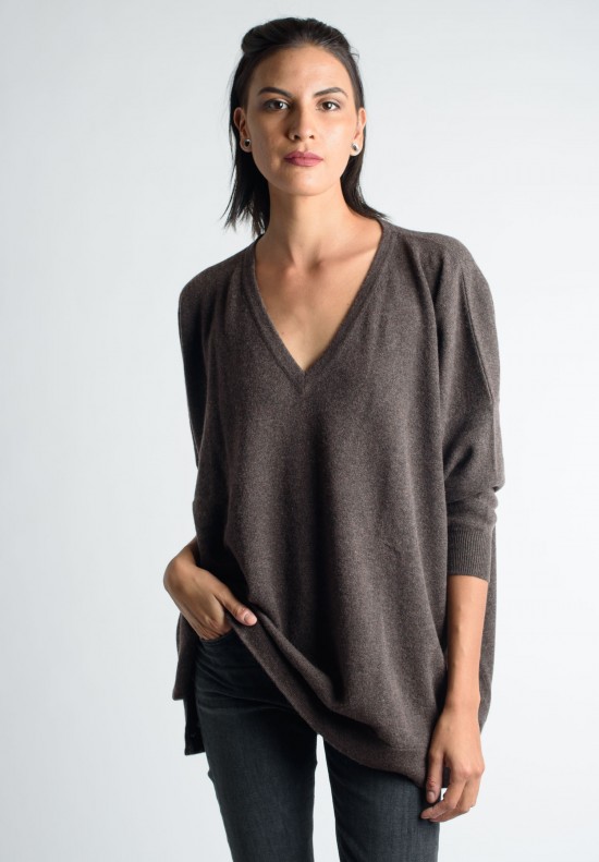 Hania by Anya Cole V-Neck Cashmere Sweater in Porcupine | Santa Fe Dry ...