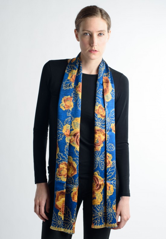 Pineda Covalin Roses Scarf in Blue	