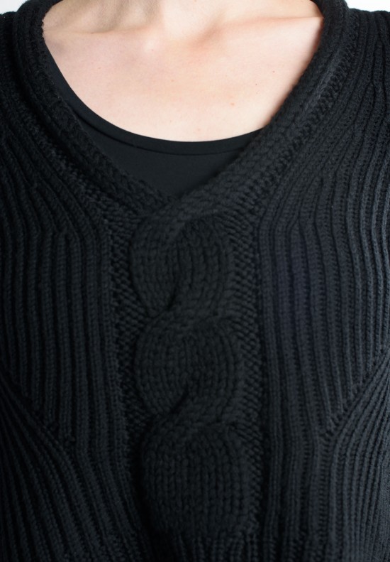 Rundholz Layered Cable Knit Sweater in Schwarz | Santa Fe Dry Goods ...