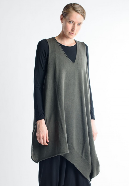 Rundholz Black Label Sleeveless Asymmetric Wool/Cotton Knit Dress in ...