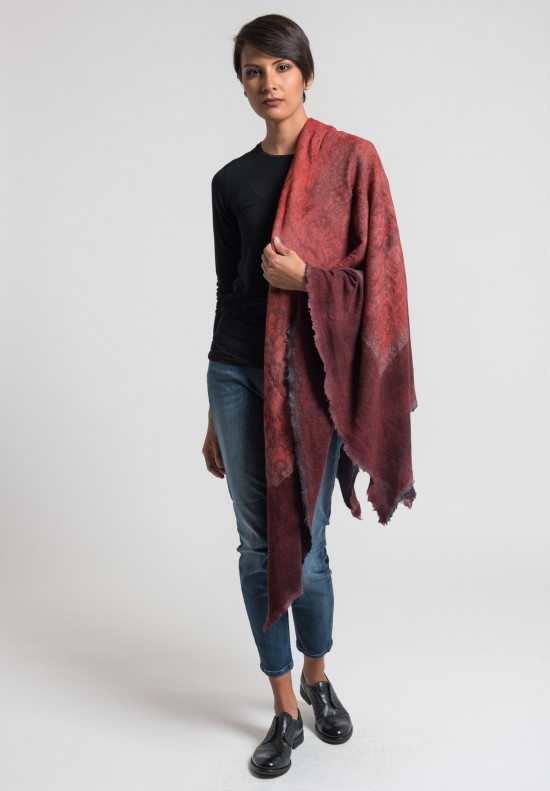 Avant Toi Felted Modal/Cashmere Shawl in Red	
