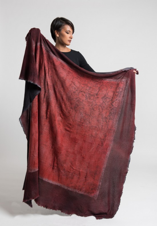 Avant Toi Felted Modal/Cashmere Shawl in Red	