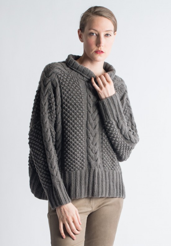 Hania by Anya Cole Cashmere Cable Knit Sweater in Brown | Santa Fe Dry ...