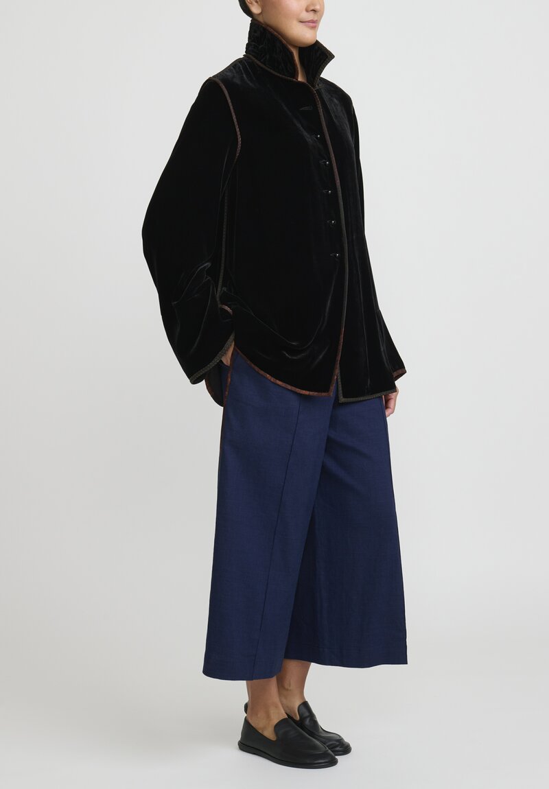 Sophie Hong Short Velvet Jacket in Black