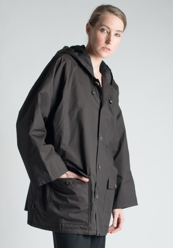 Eskandar Hooded Raincoat in Brown | Santa Fe Dry Goods . Workshop ...