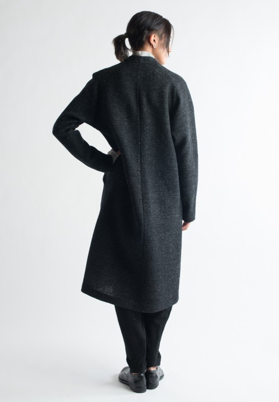 Inaisce Woven Wool Coat in Grey/Black	