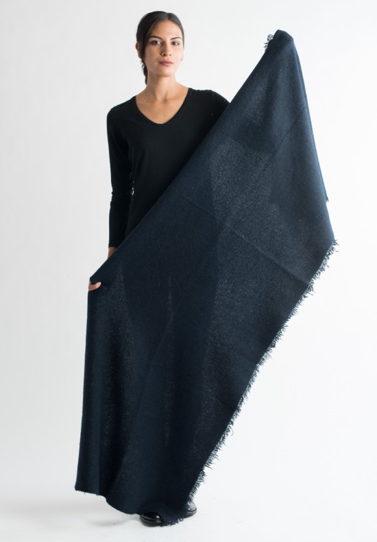 Pauw Knit Cashmere Shawl in Navy	