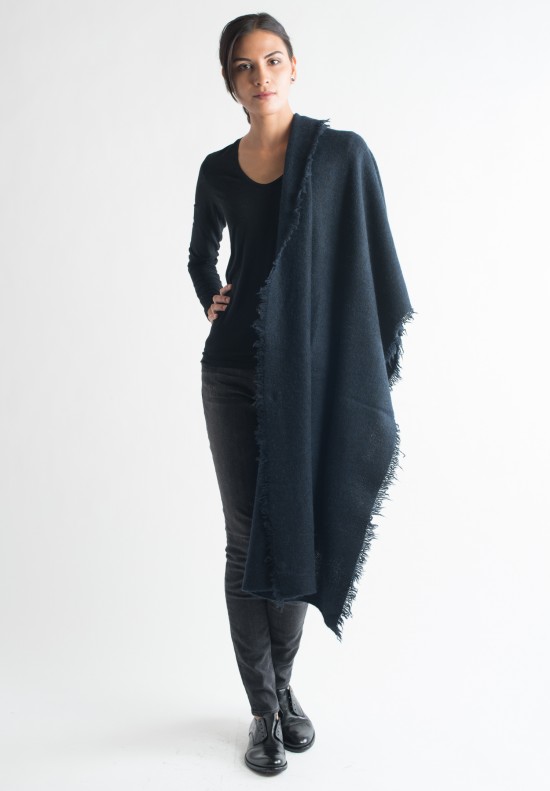 Pauw Knit Cashmere Shawl in Navy	