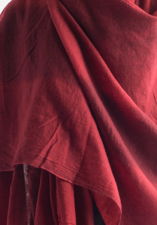 Uma Wang Paper Texture Shawl in Red	