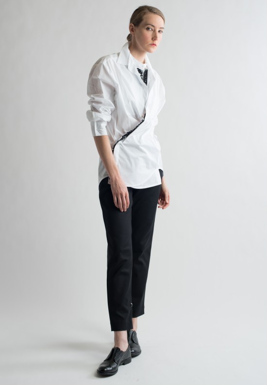 A.F. Vandevorst Embroidered Blouse in White	