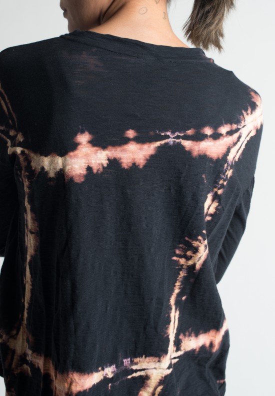 Gilda Midani Long Sleeve Burnt Dye Trap Tee in Black | Santa Fe Dry ...