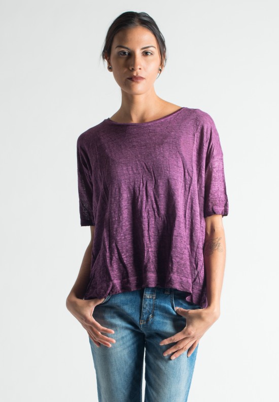 Gilda Midani Stone Dye Linen Tee in Stark	