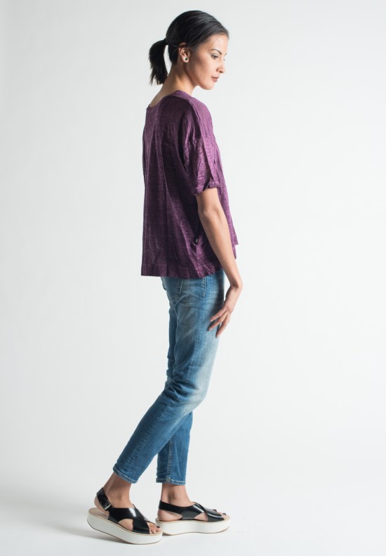 Gilda Midani Stone Dye Linen Tee in Stark	