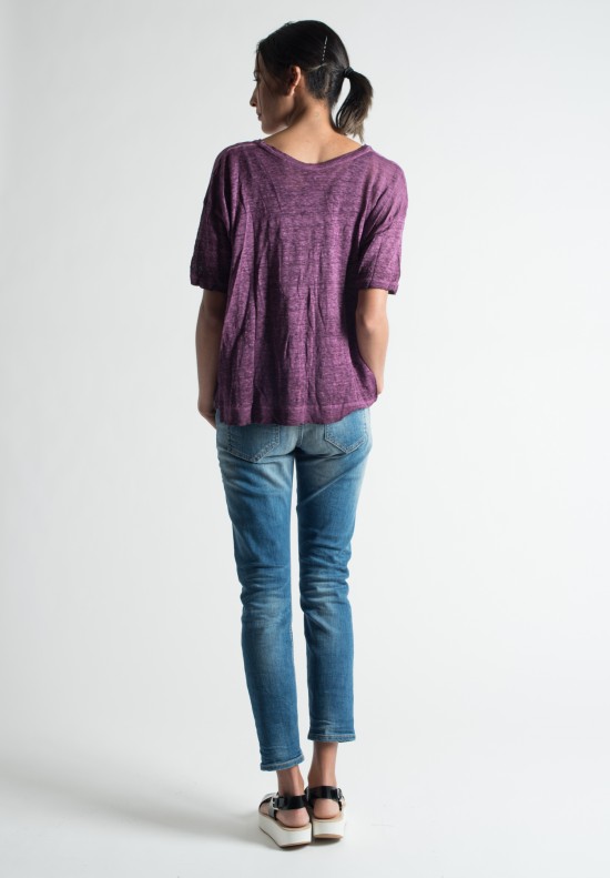 Gilda Midani Stone Dye Linen Tee in Stark	