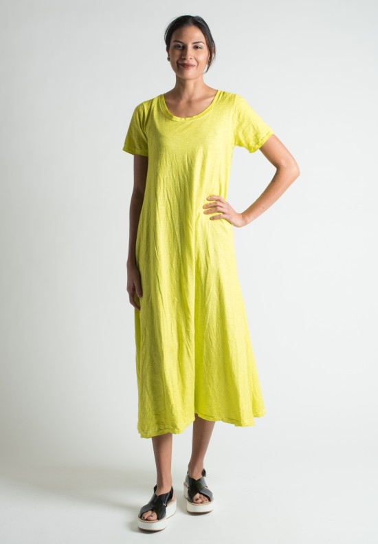 Gilda Midani Solid Dye Tee Dress in Lime	