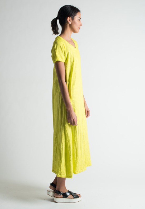 Gilda Midani Solid Dye Tee Dress in Lime	