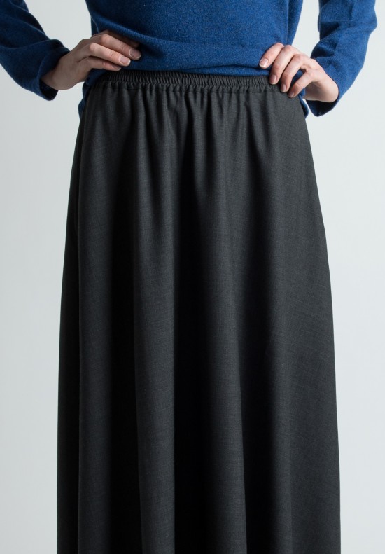 Eskandar Full A-Line Skirt in Charcoal