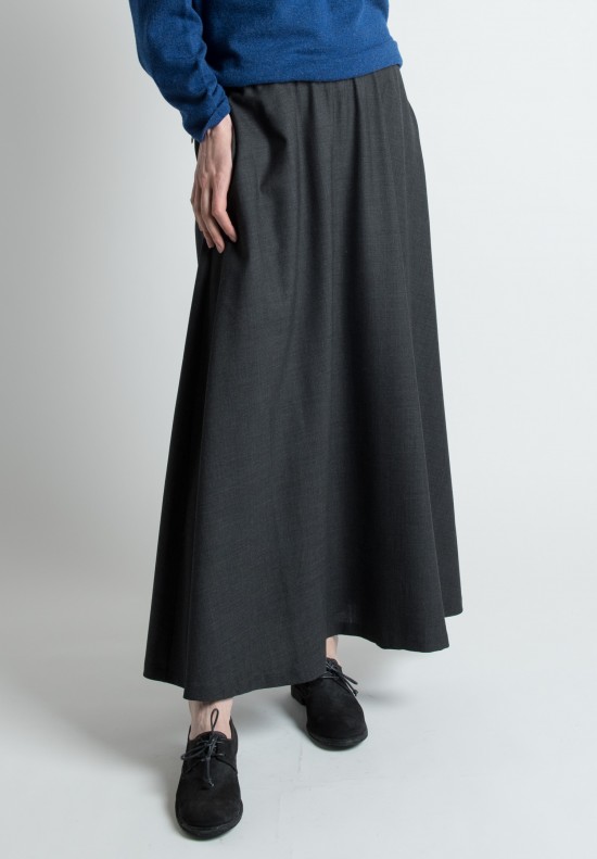 Eskandar Full A-Line Skirt in Charcoal