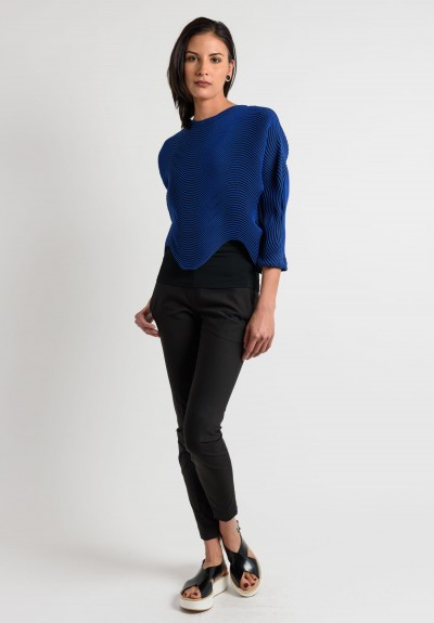Issey Miyake Short River Pleated Top in Blue | Santa Fe Dry Goods ...