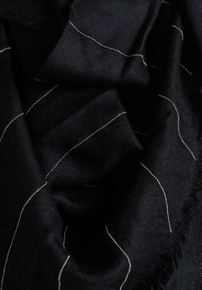 Brunello Cucinelli Paillette Triangle Scarf in Black | Santa Fe Dry ...