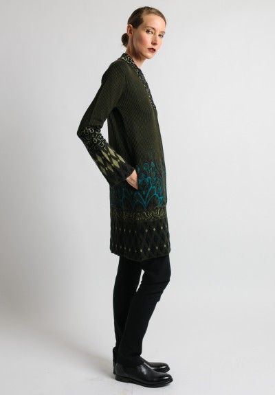 Etro Ribbed Knit Jacket in Green | Santa Fe Dry Goods ...