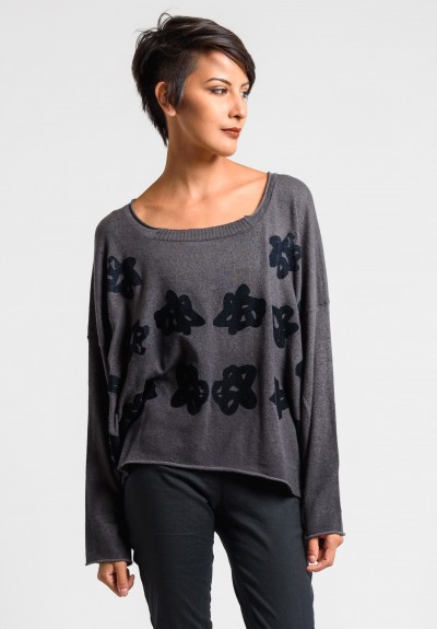 Rundholz Black Label Overlay Pattern Oversize Sweater in Ash Print ...