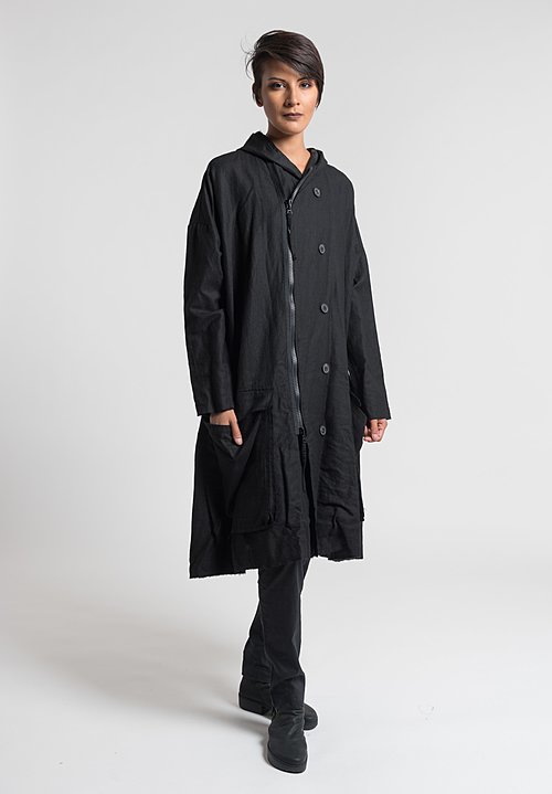 Rundholz Hooded A-Line Coat in Black | Santa Fe Dry Goods Trippen ...