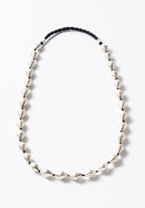 Shobhan Porter Vintage Short Silver Dholki Beads Necklace
