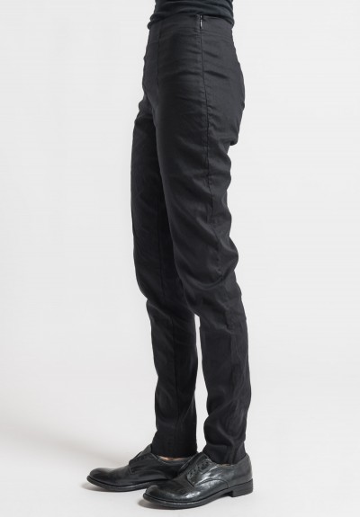 Rundholz Black Label Stretch Linen Skinny Pants in Black | Santa Fe Dry ...