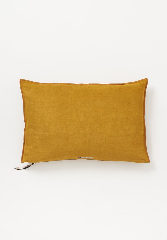 Maison de Vacances Chenille Soft Washed Linen Pillow in Ochre	