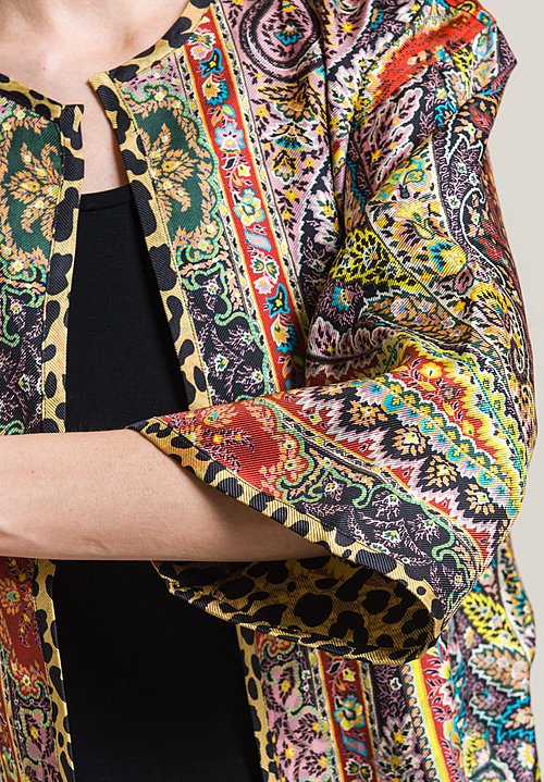 Etro Silk Reversible Paisley & Leopard Print Jacket in Multicolor ...