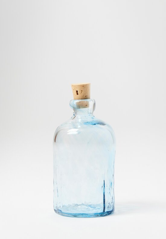 Studio Xaquixe Handblown Corked Tall Bottle in Turquoise	