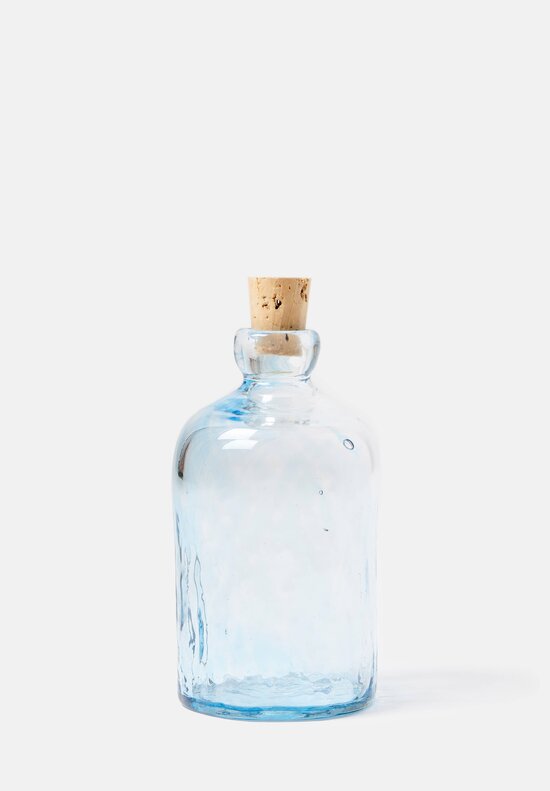 Studio Xaquixe Handblown Corked Tall Bottle in Turquoise	