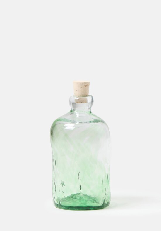 Handblown Corked Tall Bottle in Verde
