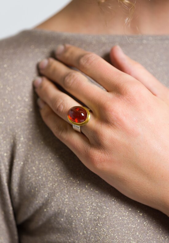 Greig Porter Oval Mandarin Garnet Ring