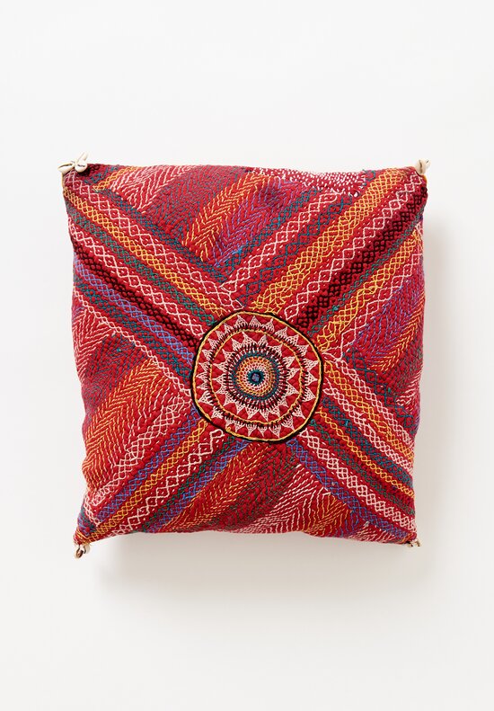 Square African Pillows in Red	