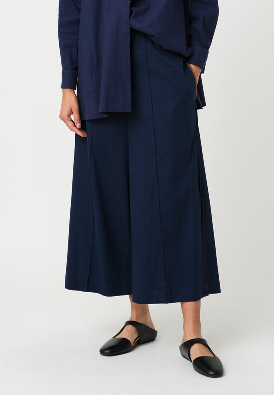Sophie Hong Linen Culottes in Indigo Blue