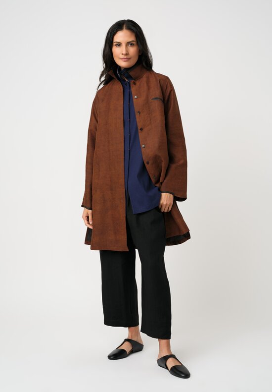 Sophie Hong Silk & Linen Shirt in Indigo