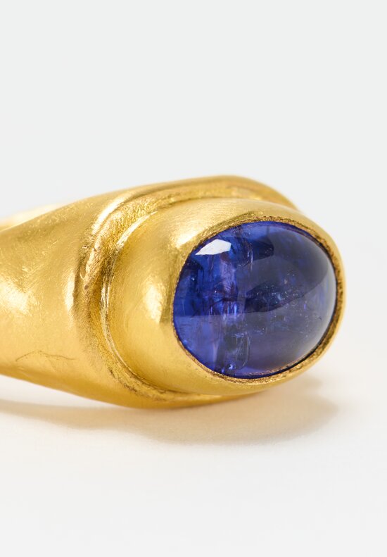 Greig Porter 22K Brushed Gold & Tanzanite Ring