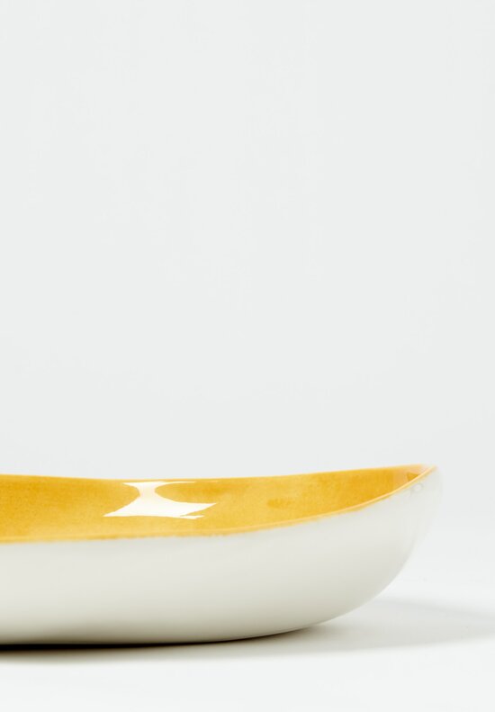 Interior Solid Painted Oval Serving Platter in Giallo